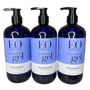 Lot Of 3 EO Shower Essential Oils Gel French Lavender Be Relaxed 16 fl oz